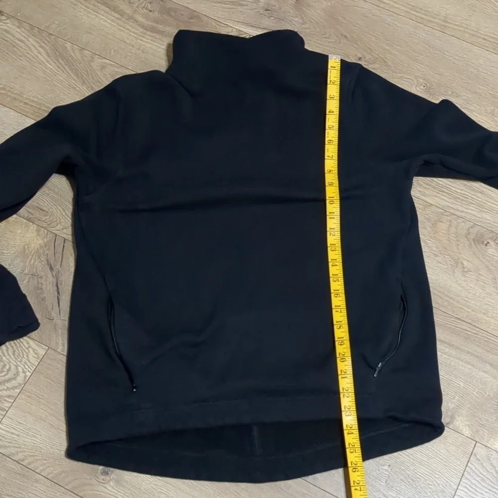 ATHLETA Cozy Karma Twist Neck Sweatshirt Black Lined Pullover Size Medium